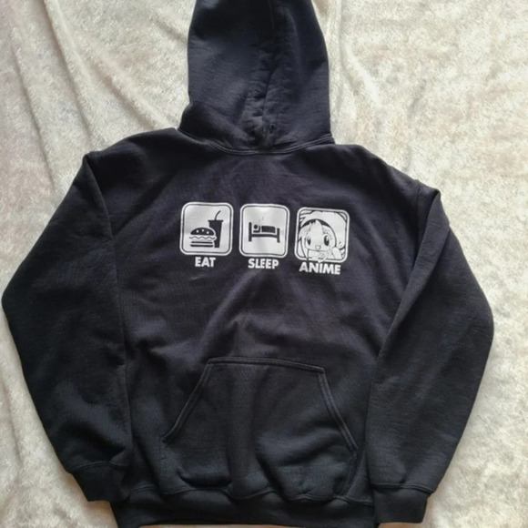 EAT,  SLEEP, ANIME pullover hoodie, Size M - Picture 4 of 7